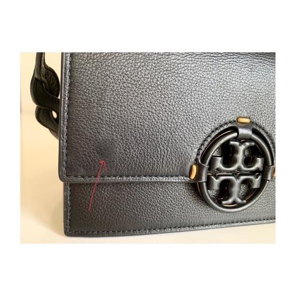 Tory Burch Small Miller Leather Flap Shoulder Bag Black - Picture 9 of 10